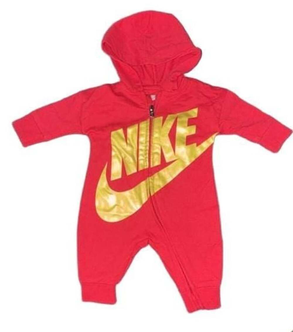 Nike Infant Boys Baby Hooded Coverall Red Gold 0-3M